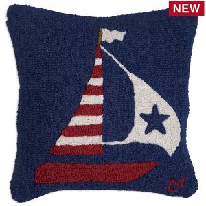US Flag Boat throw pillow
