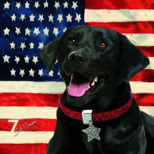 Black Lab American Flag