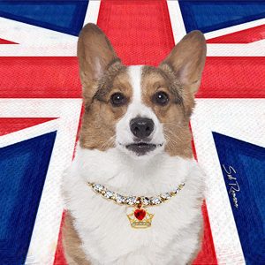 Corgi Poppa-Artzee throw pillow