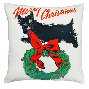 scottie christmas michaelian holiday pillow