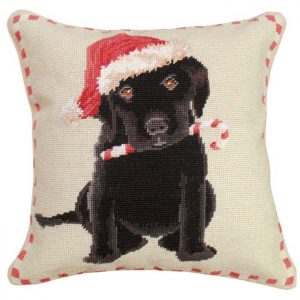 christmas black lab michaelian home throw pillow