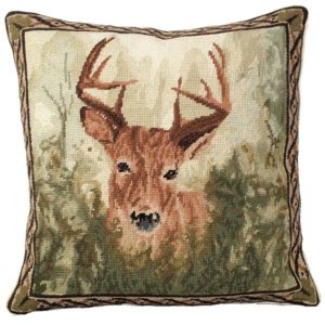 stag in forest michaelian home throw pillow