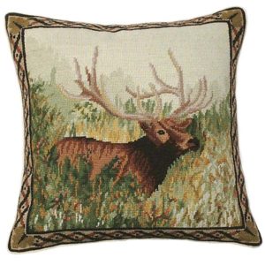 elk in the woods michaelian home throw pillow