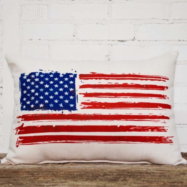 American Flag rectangle pillow little birdie
