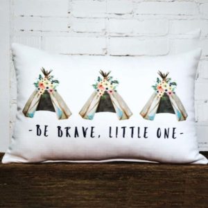 Be brave little one pillow little birdie