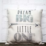 Dream big little one pillow little birdie gray