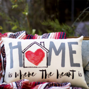 home is where the heart is pillow little birdie