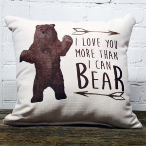 Love you more than I can bear little birdie pillow