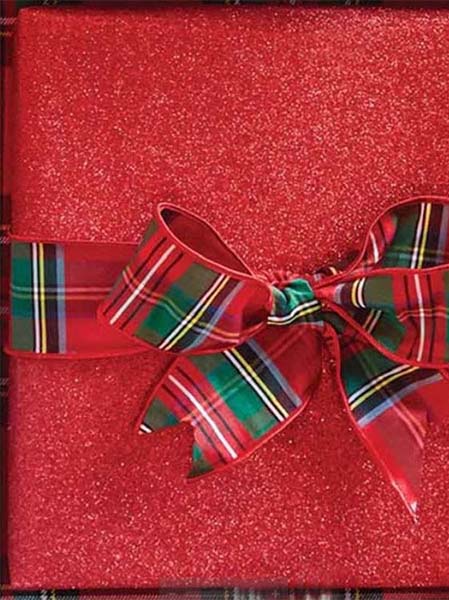 red package plaid bow