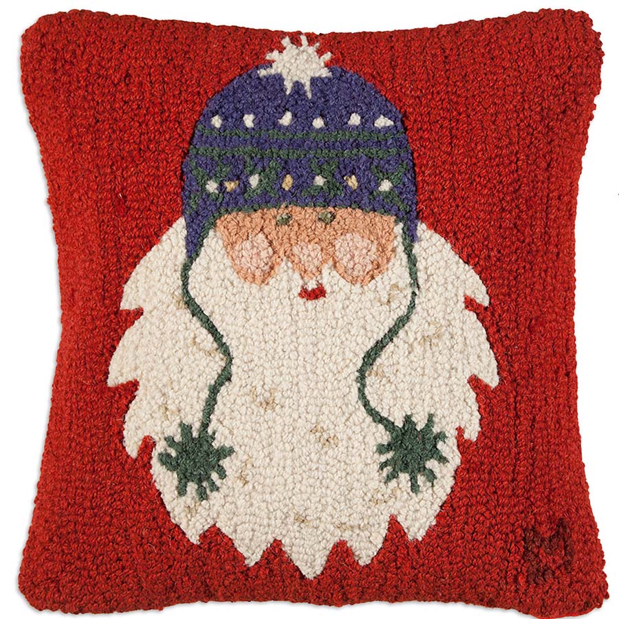 Santa with Pom Poms throw pillow