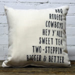 Texas Words pillow Little Birdie