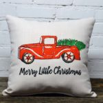 merry little christmas truck pillow little birdie