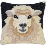 Chandler 4 Corners: Hand-Hooked Wool Pillow: 18x18 Inch Snowy