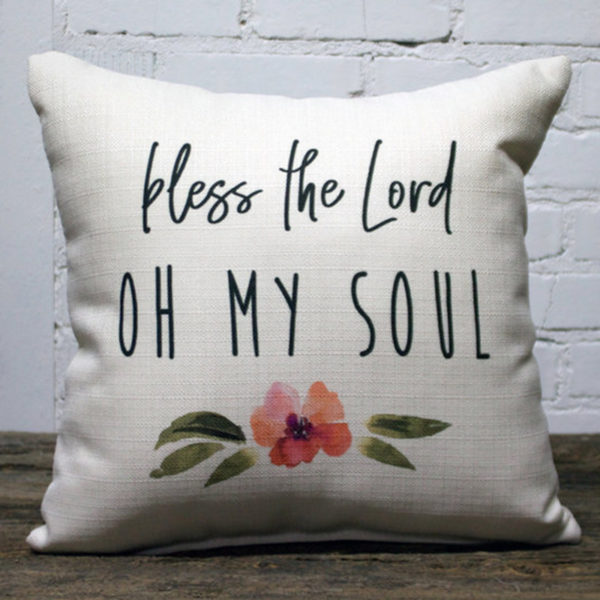 bless the lord oh my soul little birdie throw pillow